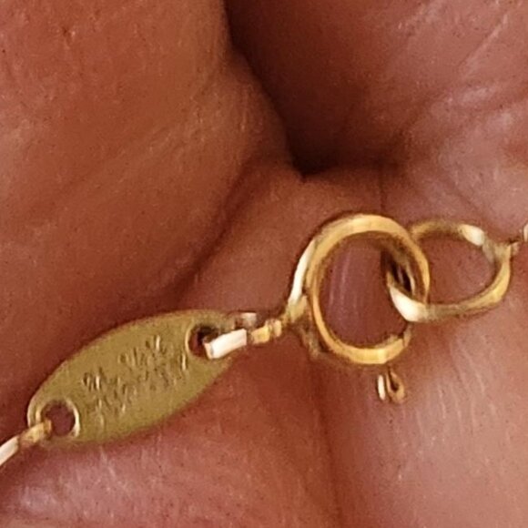 14K Solid Gold Necklace with Engravable Plate -16" - Picture 8 of 9